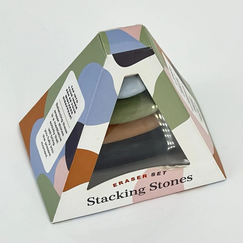 Stacking Stones: Eraser Set Novelty Gift, Artist Gift, Writer Gift - NEW/SEALED